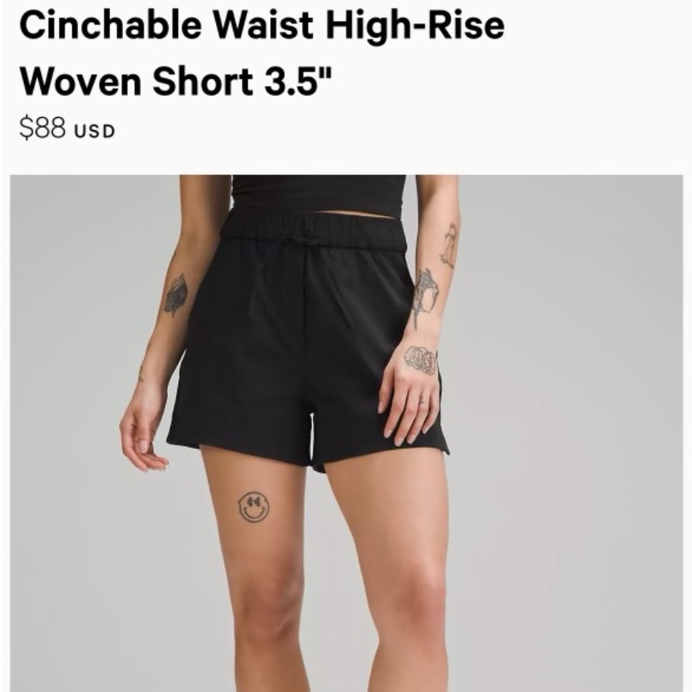 lululemon black cinchable shorts